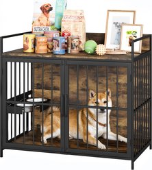 WARCAT Heavy Duty Indoor Single Front Door Fruniture Style Dog Crate, Brown, Medium