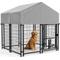 Show in main carousel: WARCAT Outdoor UV-Resistant & Waterproof Roof Covering Wire Dog Cage, Black, Small slide 1 of 7