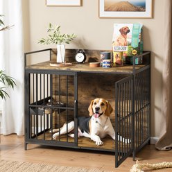 WARCAT Heavy Duty Indoor Single Front Door Fruniture Style Dog Crate, Brown, Medium slide 2 of 7