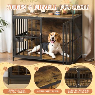 Show full view: WARCAT Heavy Duty Indoor Single Front Door Fruniture Style Dog Crate, Brown, Medium slide 5 of 9