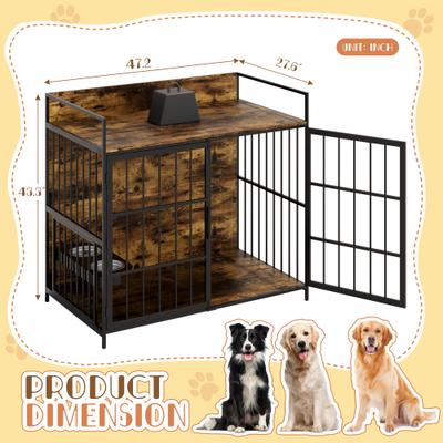Show full view: WARCAT Heavy Duty Indoor Single Front Door Fruniture Style Dog Crate, Brown, Large slide 4 of 8