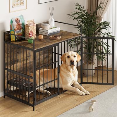 Show full view: WARCAT Heavy Duty Indoor Single Front Door Fruniture Style Dog Crate, Brown, Large slide 5 of 8