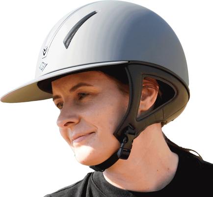 Show full view: IRH F1 Wide Brim Horse Riding Helmet, Matte Steel Grey with Titanium Frame, X-Large: 7 3/8 to 7 1/2-in slide 2 of 2