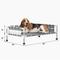 Show in main carousel: Caghash Raised Elevated Outdoor & Indoor Dog Bed with Guardrail, Blue/White/Grey, Medium: 34 x 26 x 10-in slide 5 of 7