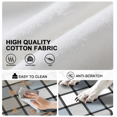 Show full view: Caghash Raised Elevated Outdoor & Indoor Dog Bed with Guardrail, Blue/White/Grey, Medium: 34 x 26 x 10-in slide 3 of 7