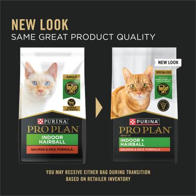 Show full view: Purina Pro Plan Adult Indoor Hairball Management Salmon & Rice Formula Dry Cat Food, 3.5-lb bag slide 3 of 13