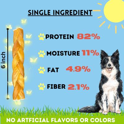 Show full view: Bullysticks And More! 6-in Beef Collagen Braided Dog Treats, 6 count slide 7 of 8