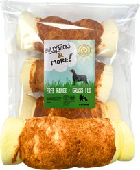 Bullysticks And More! 5 to 6-in Thick Chicken Wrapped Beef Cheek Roll Dog Treats, 2 count