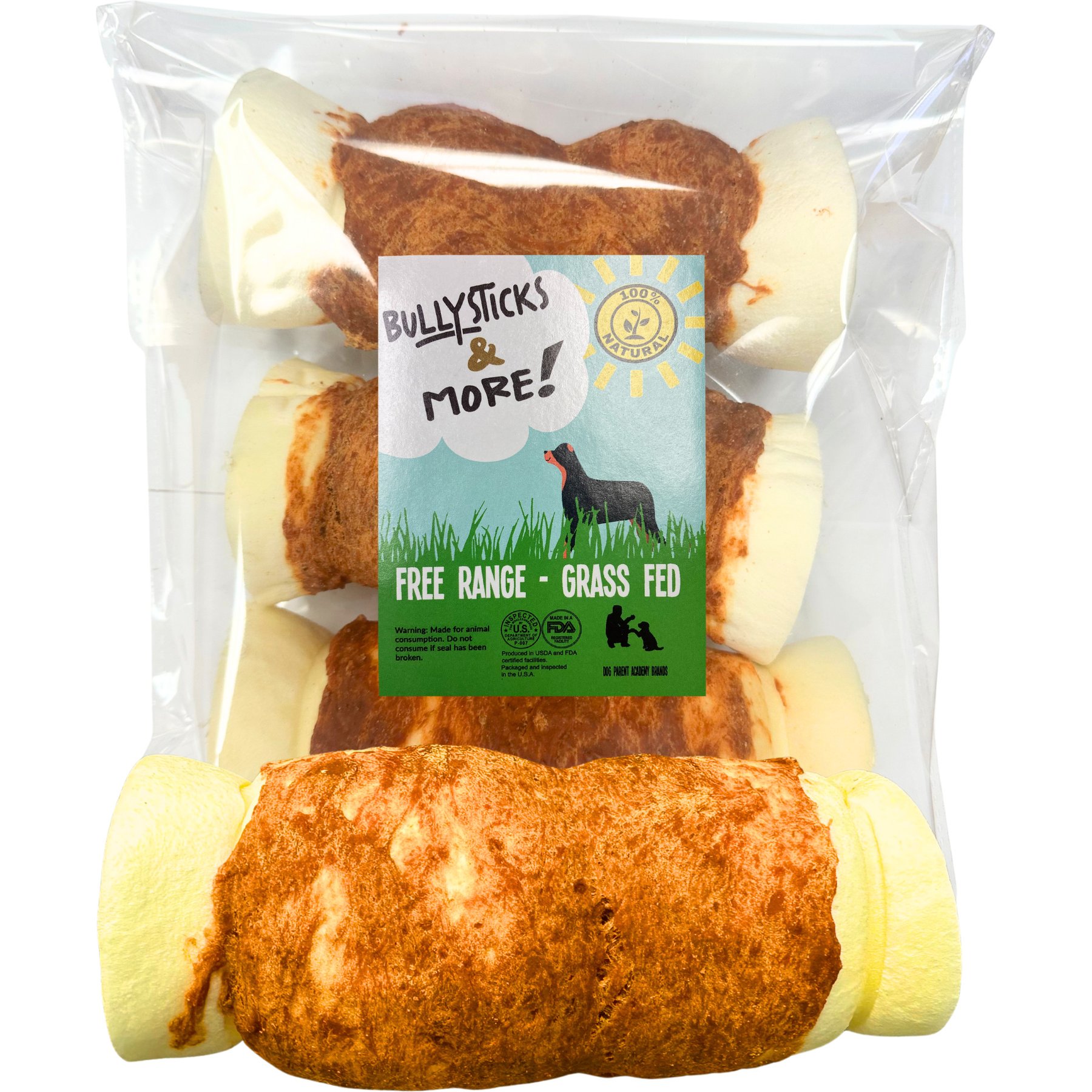 Bullysticks And More! 5 to 6-in Thick Chicken Wrapped Beef Cheek Roll Dog Treats, 2 count