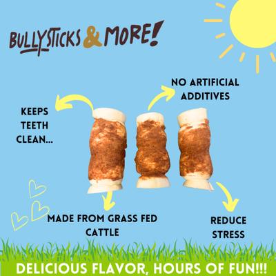 Show full view: Bullysticks And More! 5 to 6-in Thick Chicken Wrapped Beef Cheek Roll Dog Treats, 2 count slide 4 of 8