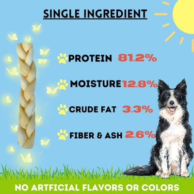 Show full view: Bullysticks And More! 6-in Beef Cheek Braided Dog Treats, 10 count slide 7 of 8