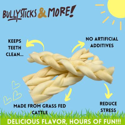 Show full view: Bullysticks And More! 6-in Beef Cheek Braided Dog Treats, 10 count slide 4 of 8