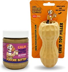 Poochie Butter Peanut Butter Calm Lickable Dog Treat with Toy Filler, 12-oz jar, Large