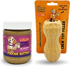 Poochie Butter Peanut Butter Calm Lickable Dog Treat with Toy Filler, 12-oz jar, Medium