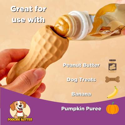 Show full view: Poochie Butter Peanut Butter Pumpkin Lickable Dog Treat with Toy Filler, 12-oz jar, Small slide 8 of 8