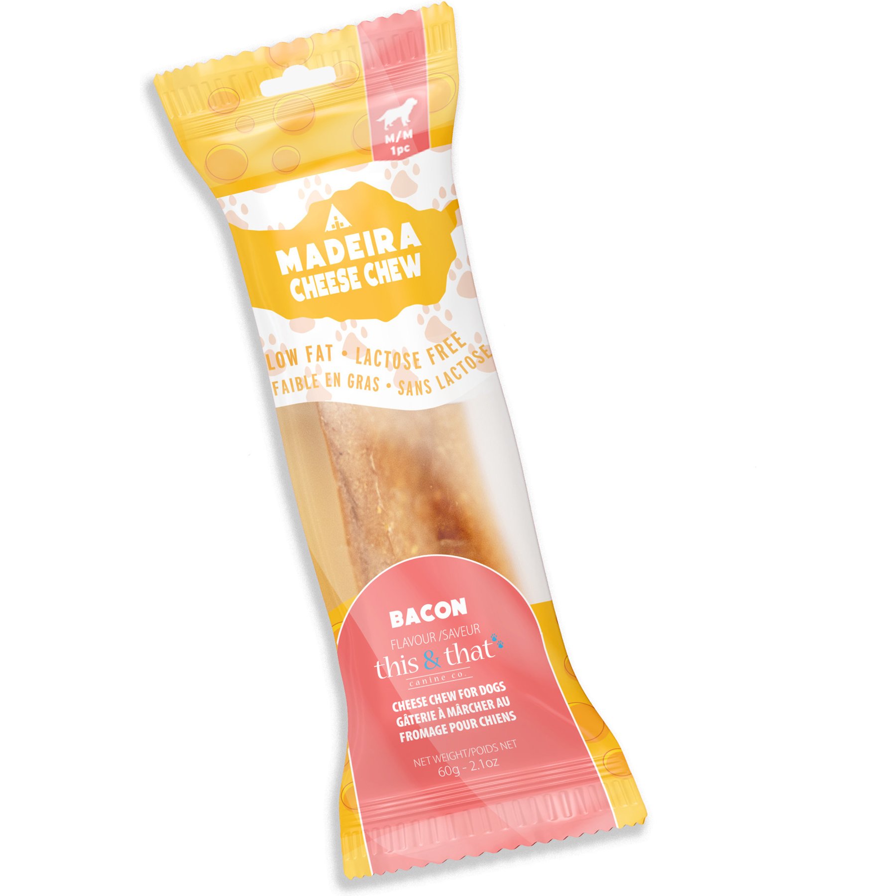 this and that Canine Company Madeira Cheese Bacon Flavor Dog Natural Chew Treats, Medium