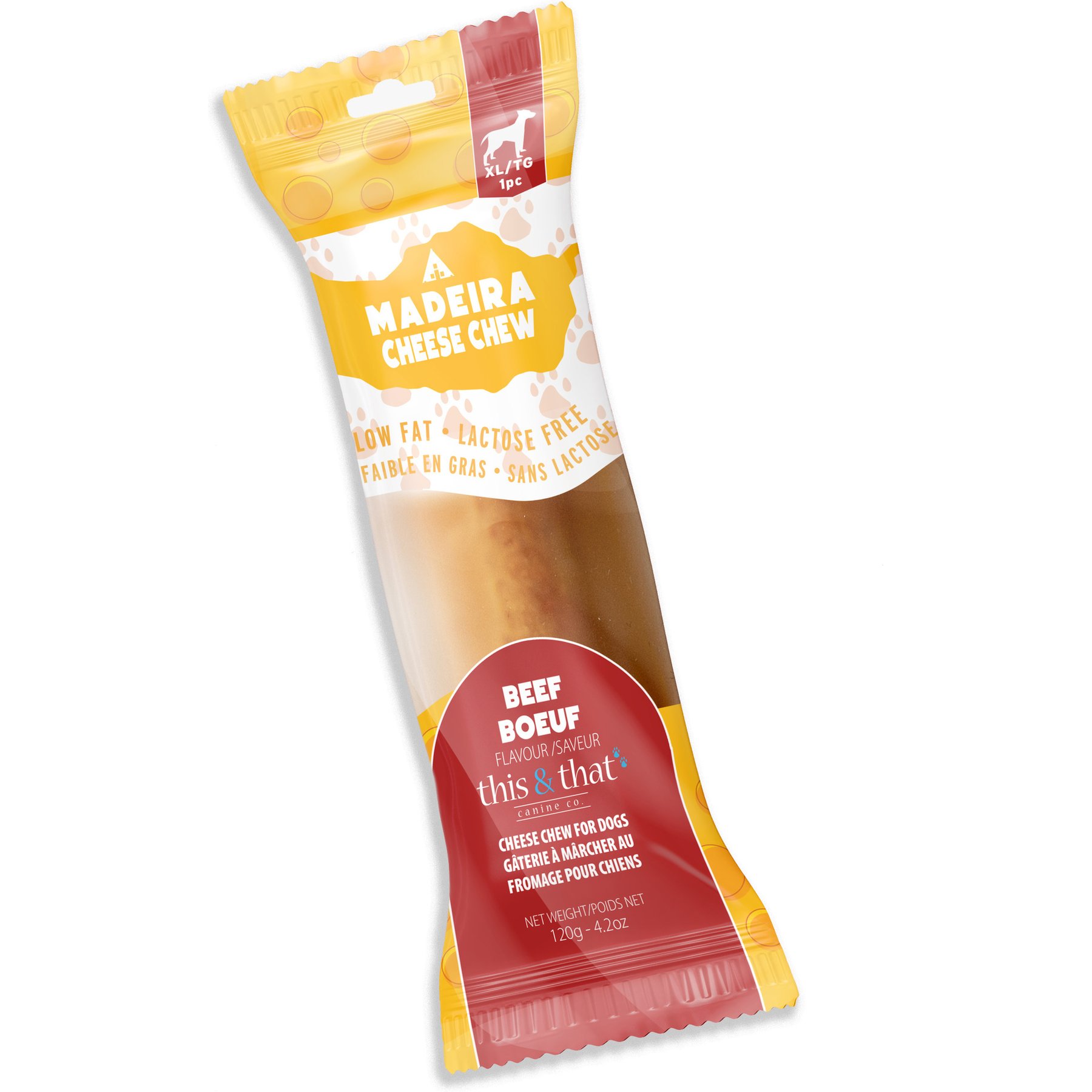 this and that Canine Company Madeira Cheese Beef Flavor Dog Natural Chew Treats, X-Large