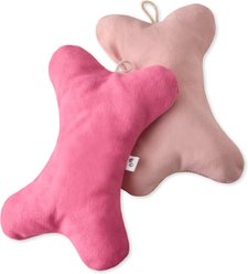 Pet Passion Dino Bone Dog Toy, 2 pack, Pink Ombre