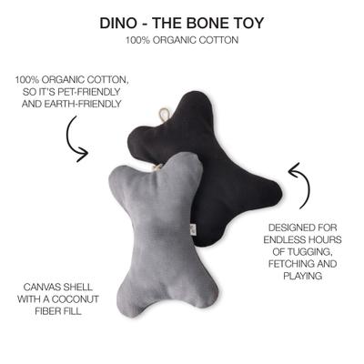 Show full view: Pet Passion Dino Bone Dog Toy, 2 pack, Gray Ombre slide 3 of 4