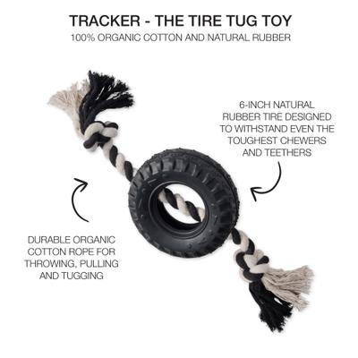 Show full view: Pet Passion Tracker The Tire Dog Tug Toy, Black slide 2 of 4