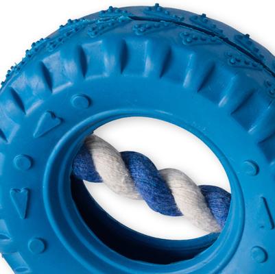 Show full view: Pet Passion Tracker The Tire Dog Tug Toy, Blue slide 3 of 4