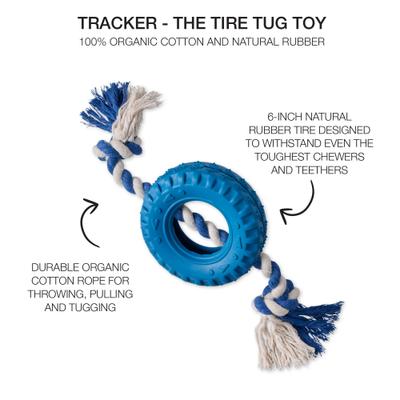 Show full view: Pet Passion Tracker The Tire Dog Tug Toy, Blue slide 2 of 4