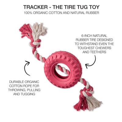Show full view: Pet Passion Tracker The Tire Dog Tug Toy, Pink slide 3 of 5