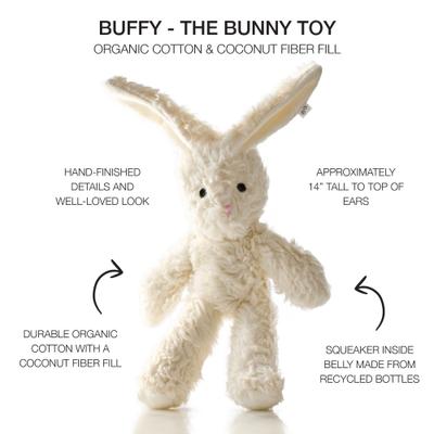 Show full view: Pet Passion Buffy The Bunny Plush Dog Toy, Ivory slide 3 of 4