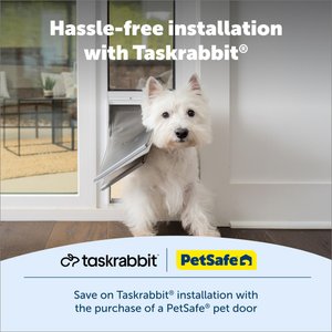 PetSafe Sliding 81-in Glass Pet Door, White, Medium