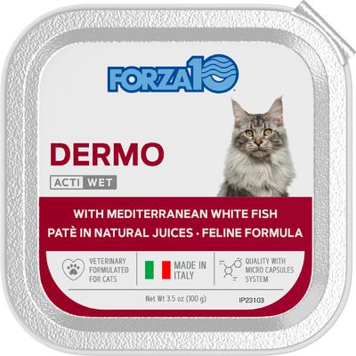 Show full view: Forza10 ActiWet Dermo Support with Mediterranean White Fish Canned Cat Food, 3.5-oz, case of 32 slide 3 of 12