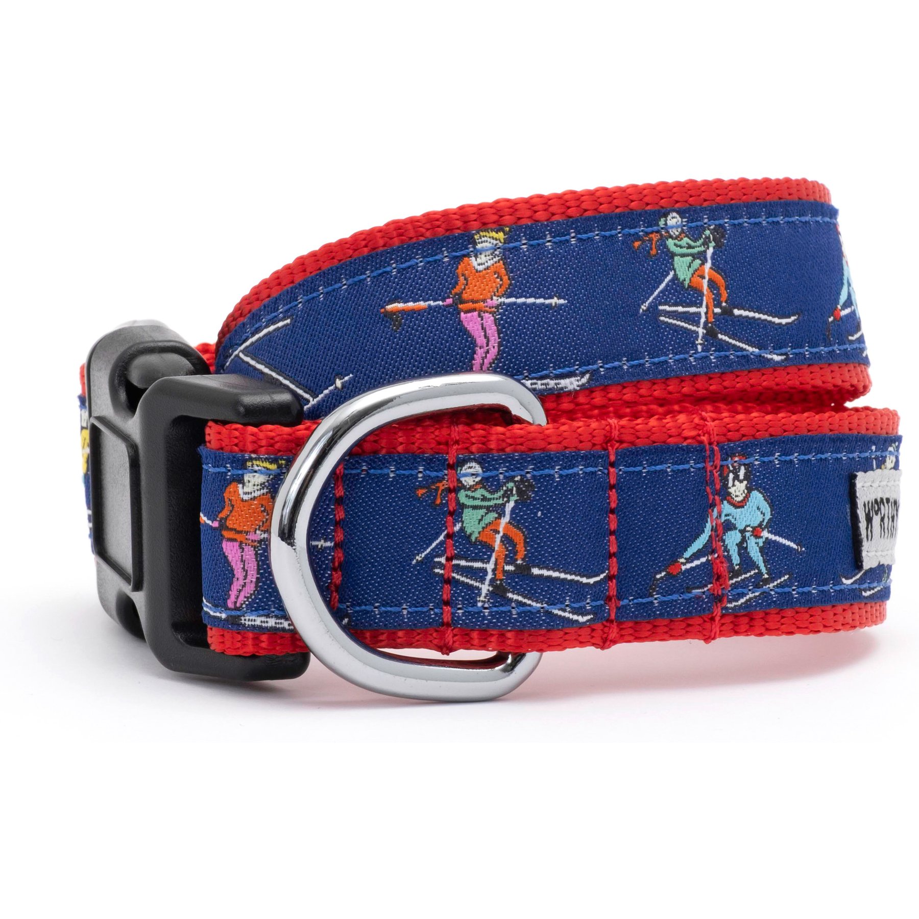 The Worthy Dog Christmas Ski Nylon Dog Collar, Navy, Small: 8 to 14-in neck, 5/8-in wide