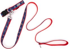 The Worthy Dog Christmas Ski Nylon Dog Lead, Navy, Large: 5-ft long, 1-in wide slide 2 of 4