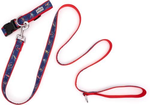 Show full view: The Worthy Dog Christmas Ski Nylon Dog Collar, Navy, Large: 14 to 20-in neck, 1-in wide slide 5 of 5