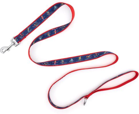 Show full view: The Worthy Dog Christmas Ski Nylon Dog Lead, Navy, Large: 5-ft long, 1-in wide slide 4 of 5