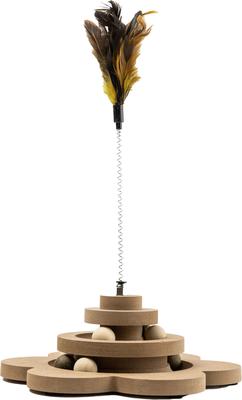 Show full view: Kensie 4-Level Flower Feather Teaser, Bell & Scented Balls Track Tower Cat Toy slide 3 of 5