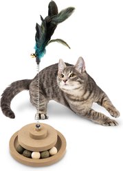 Kensie 3-Level Feather Teaser, Bell & Scented Balls Round Track Interactive Cat Toy