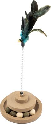 Show full view: Kensie 3-Level Feather Teaser, Bell & Scented Balls Round Track Interactive Cat Toy slide 4 of 5