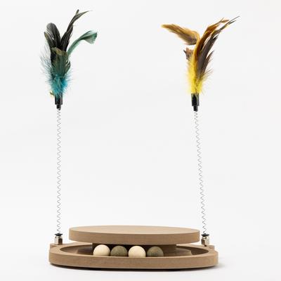 Show full view: Kensie Track Balls, Feather Teaser & Bell Interactive Cat Toy slide 3 of 5