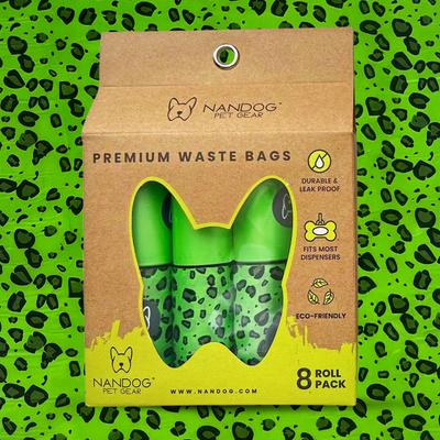 Show full view: Nandog Eco-Friendly Leak Proof Dog Green Leopard Poop Bags, Unscented, 8 rolls /120 bags slide 3 of 6
