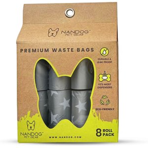 Nandog Eco-Friendly Leak Proof Dog Stars Poop Bags, Unscented, 8 rolls /120 bags