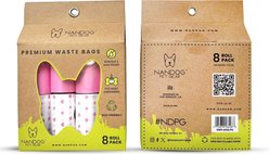 Nandog Eco-Friendly Leak & Odor Proof Dog Pink Hearts Poop Bags, Unscented, 8 rolls /120 bags slide 2 of 6