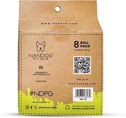 Show full view: Nandog Eco-Friendly Leak Proof Dog Stars Poop Bags, Unscented, 8 rolls /120 bags slide 6 of 7