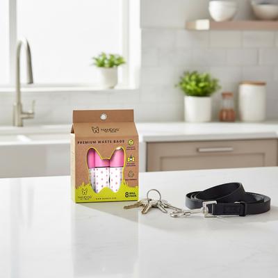 Show full view: Nandog Eco-Friendly Leak & Odor Proof Dog Pink Hearts Poop Bags, Unscented, 8 rolls /120 bags slide 4 of 6