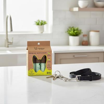 Show full view: Nandog Eco-Friendly Leak Proof Dog Green Leaves Poop Bags, Unscented, 8 rolls /120 bags slide 4 of 6