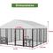 Show in main carousel: LovMor Heavy Duty Outdoor Dog Kennel with Rotating 4 Bowls, Black, 10 x 10 x 6.5 ft slide 5 of 9