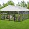 Show in main carousel: LovMor Heavy Duty Outdoor Dog Kennel with Rotating 4 Bowls, Black, 10 x 10 x 6.5 ft slide 1 of 9