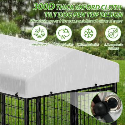 Show full view: LovMor Heavy Duty Outdoor Dog Kennel with Rotating 4 Bowls, Black, 10 x 10 x 6.5 ft slide 2 of 9
