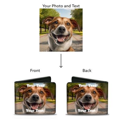 Show full view: Buckle-Down Personalized Vegan Leather Bifold Wallet slide 5 of 5