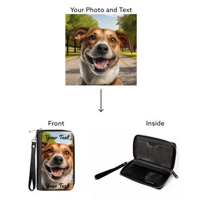 Show full view: Buckle-Down Personalized Vegan Leather Zip Around Wallet slide 3 of 3