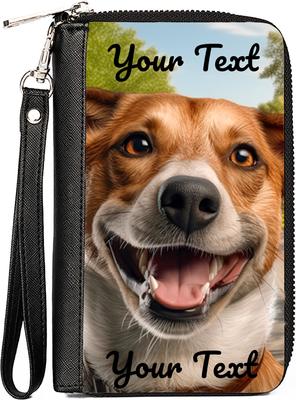 Show full view: Buckle-Down Personalized Vegan Leather Zip Around Wallet slide 2 of 3